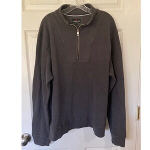 American Giant Quarter Zip Pullover Dark Gray XL Ribbed Cotton USA Athleisure